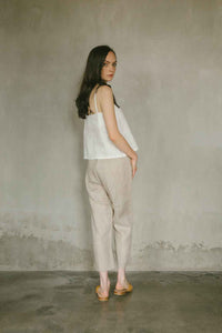 Linen relaxed fit tanktop in white