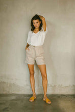 Load image into Gallery viewer, High-waisted Linen Shorts in Natural Color
