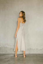 Load image into Gallery viewer, A relaxed maxi dress made from 100% linen in natural color back view
